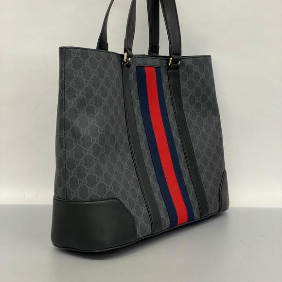 Gucci Bag Sherry Tote Supreme Black GG Line Black - Picture 1 of 13